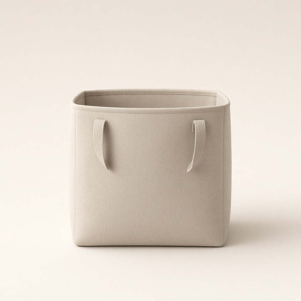 Generated illustration of a foldable storage bin, not a sample photo.